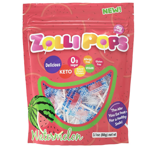 Zollipops Watermelon Clean Teeth Lollipops, 3.1 Oz