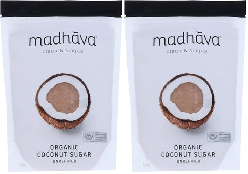 Madhava Agave Nectar, Organic Coconut Sugar, 16 oz (Pack of 2)