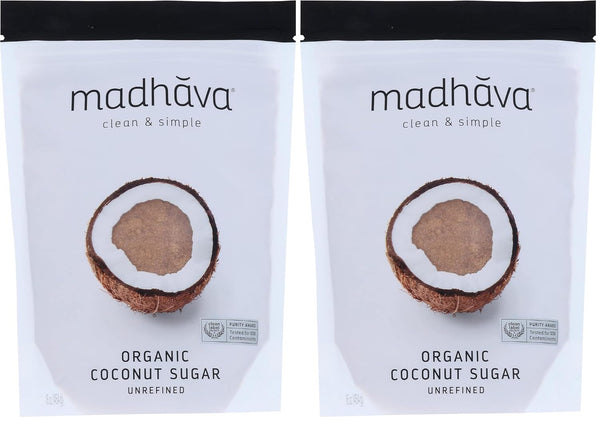 Madhava Agave Nectar, Organic Coconut Sugar, 16 oz (Pack of 2)