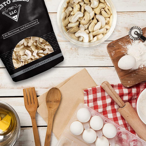 Packed 1 lbs. (16 oz.) Cashews Fresh Quality Large Pieces Raw Nuts, in Resealable Bag, Kind to your Body, Healthy