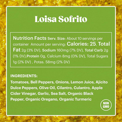 Pack) Loisa Sofrito Cooking Sauce, Non-GMO, No-MSG, No Preservatives, No Artificial Coloring, No Artificial Flavors