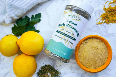 Country 8 oz Life Tofu Lemon Herb Seasoning, Vegan, Made with Organic Ingredients, Non-GMO, Plant-based, Herbs