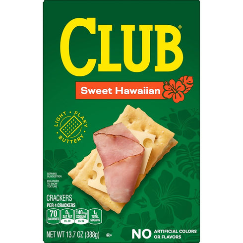 13.7oz (1 Club Crackers, Lunch Snacks, Snack Crackers, Sweet Hawaiian, Box Box)