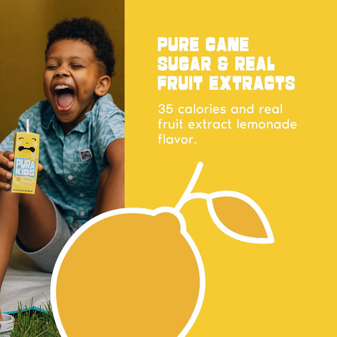 8g 6.76 oz (200ml), Pack 6 PURA Kids Box | Lemonade Fruit extract infused Drink for kids | Pure Cane Sugar | Non-GMO |