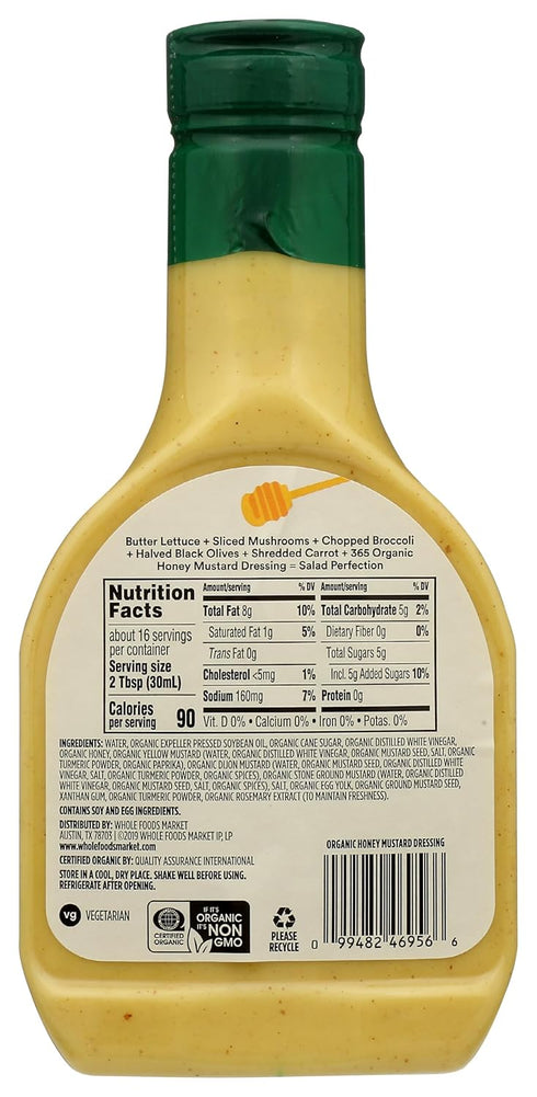 365 16 Oz by Whole Foods Market, Organic Honey Mustard Dressing, Fl