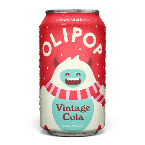 Pack Packed 12oz, (Pack 24) OLIPOP Prebiotic Soda Pop, Vintage Cola, Pantry with Prebiotics, Fiber, and Botanicals