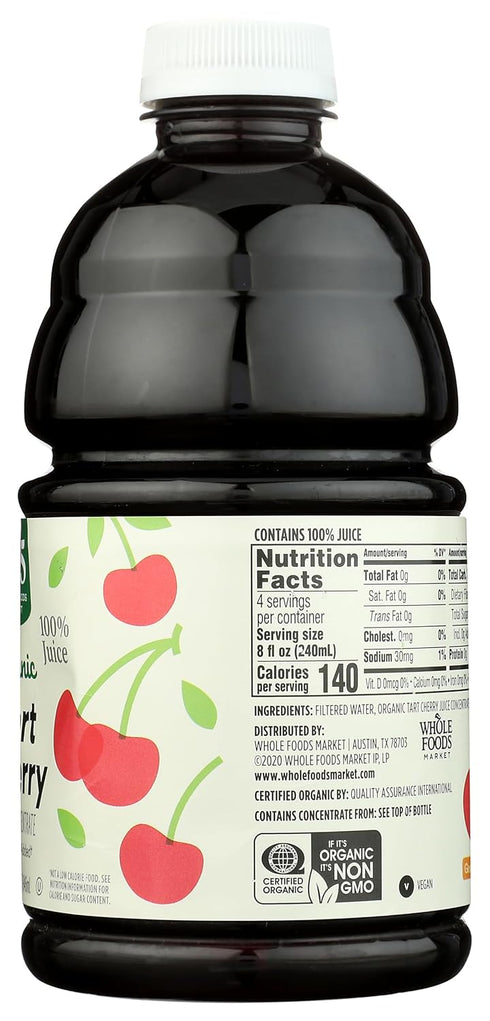 365 32 Oz by Whole Foods Market, Organic Tart Cherry Juice, No Sugar Added, Fl