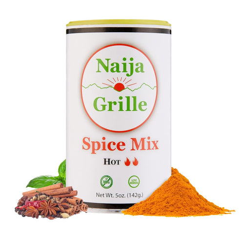 Naija Grille Seasoning - Hot All Purpose Spice Mix for Chicken, Beef, Fish, Vegetables - 5 oz Low Sodium