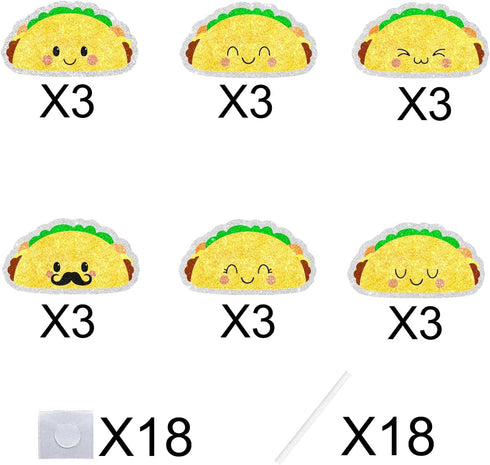 Mexico Taco Dessert Cupcake Toppers, 18 Pcs Picks for Mexican Fiesta Theme Cinco de Mayo Party Decorations