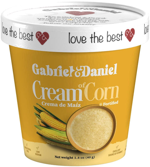 (Pack 12) Gabriel & Daniel Gluten Free Instant Cream of Corn Non-GMO, Pure and Wholesome Hot Cereal Smooth & Creamy