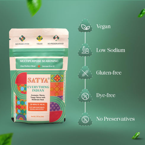 5 30g (150g Satya Everything Indian Masala Mix All Purpose Indian Seasoning Powder Fresh Sachets x Total) Instant