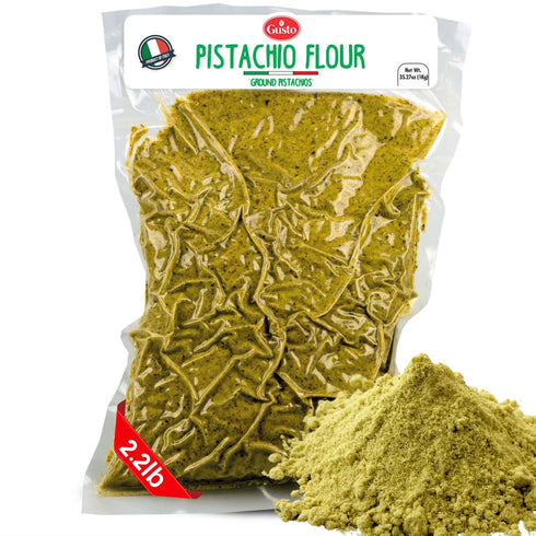 GUSTO ETNA Pistachio Flour, Sicilian Fine Chopped Pistachio Flour, Ground, Powder, Gluten
