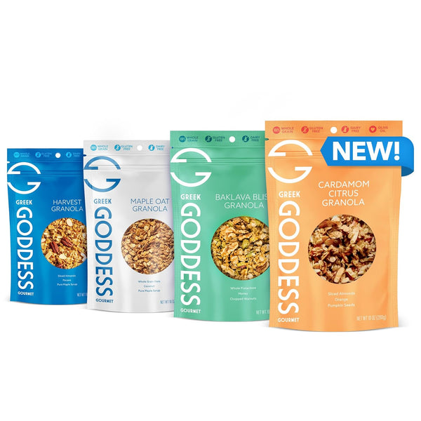 Greek Goddess Gourmet Granola Variety Pack (Baklava Bliss, Harvest & Maple Oat)