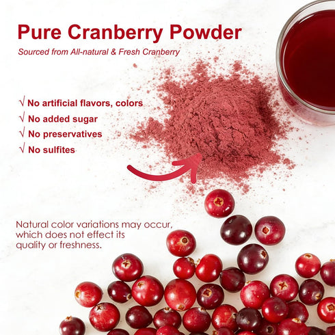 Fraunitsh 1.76oz/50g (1.76oz) Freeze Dried Cranberry Powder, Natural Cranberries Fruit Berry Powder for Baking