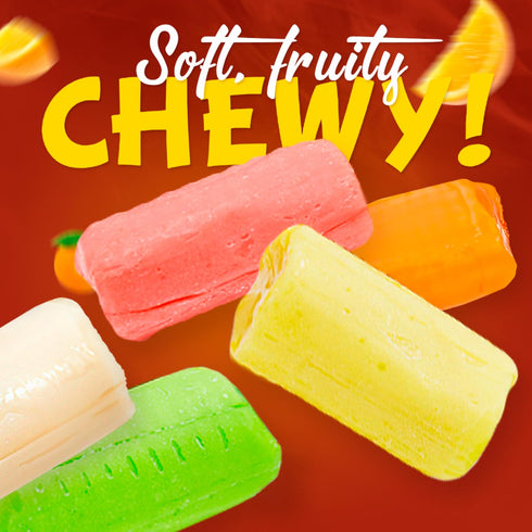 2 lb (136 5 FRUIT CHEWS Candy Individually Wrapped Pieces), Bulk Bag, Assorted Flavors, Soft & Fruity, Gluten & Peanut
