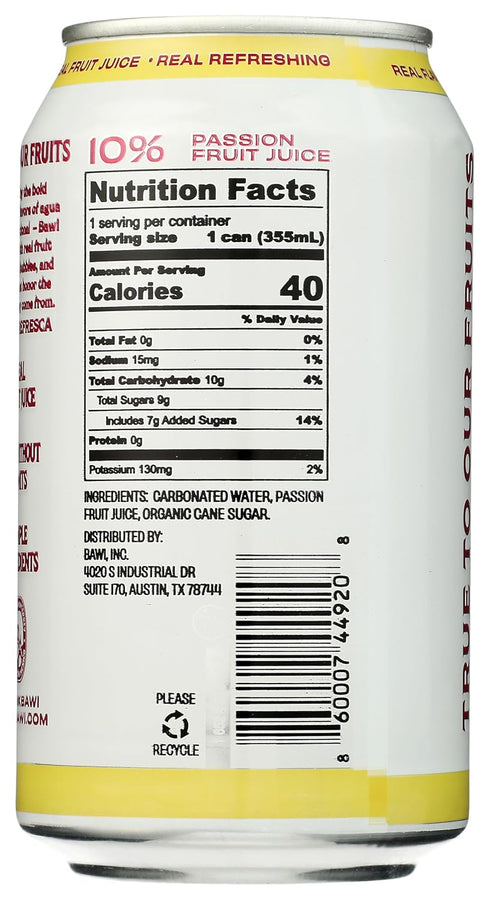 12 Bawi Agua Fresca Passionfruit Sparkling Agua Fresca, FZ