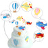 Ercadio 6 Pack Airplane Cake Toppers, 2D Hot Air Balloons Cake Picks for Baby Shower Birthday Party Decorations