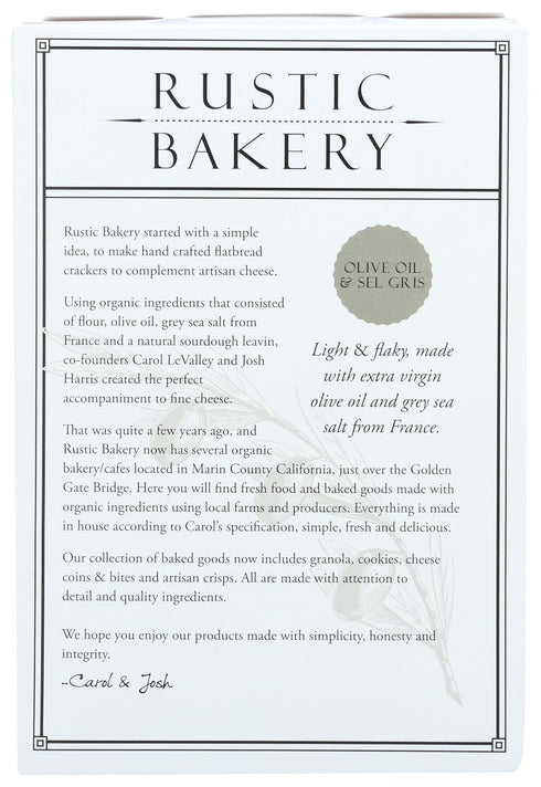 4 Rustic Bakery, Flatbread Bites Olive Oil Sel Gris Organic, Ounce