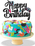 Happy Birthday 90's Throwback Cake Topper, Totally 1990s Party Supplies and Decorations