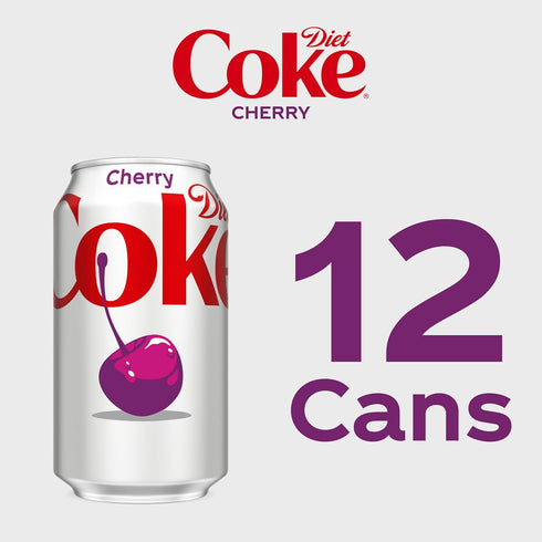 12 oz, 12 Pack Diet Coke Cherry Soda Soft Drink, fl
