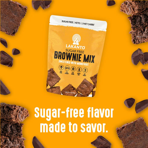 Lakanto Sugar Free Brownie Mix, Sweetened with Monk Fruit, Keto Diet Friendly, Gluten Free, Pack of 1