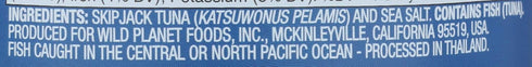 5 oz Wild Planet Wild Skipjack Light Tuna, Sea Salt