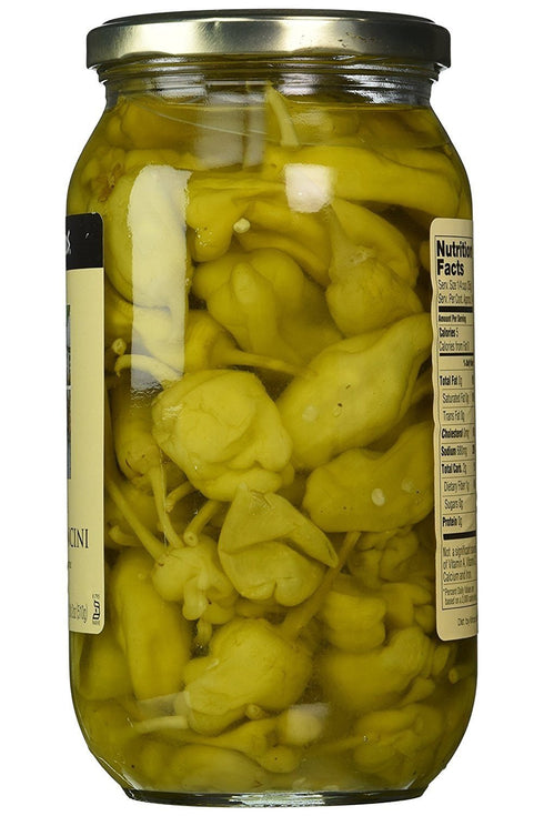 1.14lb Krinos Imported Pepperoncini in Vinegar Brine, Bold Flavor, Crunchy, Ready to Eat Jar