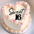 Snlioek 16 16th Black Sweet Cake Topper,Acrylic Happy Birthday Cake Decor for Sweet Sixteen Theme Birthday Anniversary