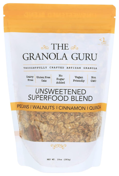 The Granola Guru , Granola Unsweetened Superfood Blend, 10 Ounce