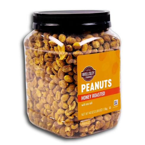 Wellsley Farms Honey Roasted Peanuts with Sea Salt, 40 Ounce