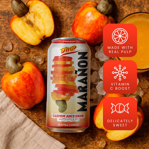 16.57 Oz, 6-Pack De Mi Pais Cashew Juice with Pulp, Premium Quality, Maraon Juice Content, Refreshing Fruit Beverage