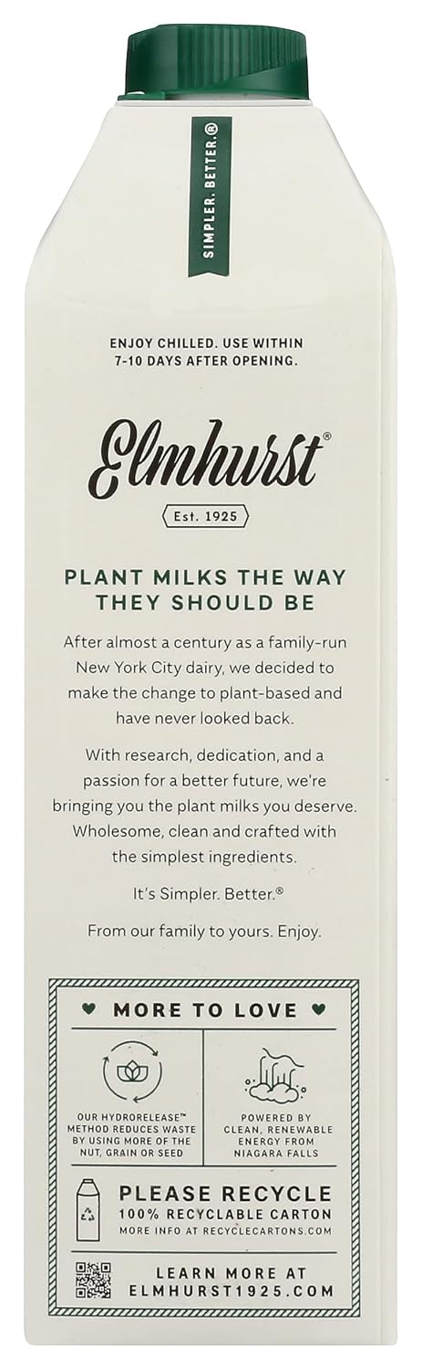 32 ELMHURST Unsweetened Almond Milk, FZ