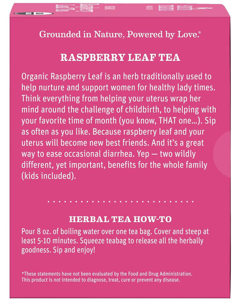 Earth Mama 32 Organic Red Raspberry Leaf Tea | Labor Prep & Menstrual Support Herbal Tea, Pregnancy & Postpartum Care