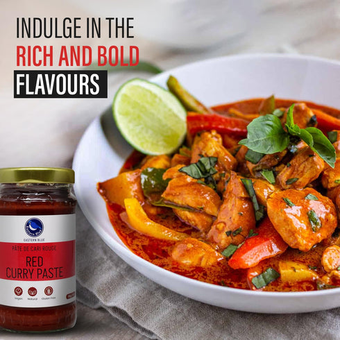 Eastern Blue Pack 4 4 Oz Vegan Thai Curry Paste Flavors - of Panang Curry Paste, Yellow Curry Paste, Green Curry, & Red