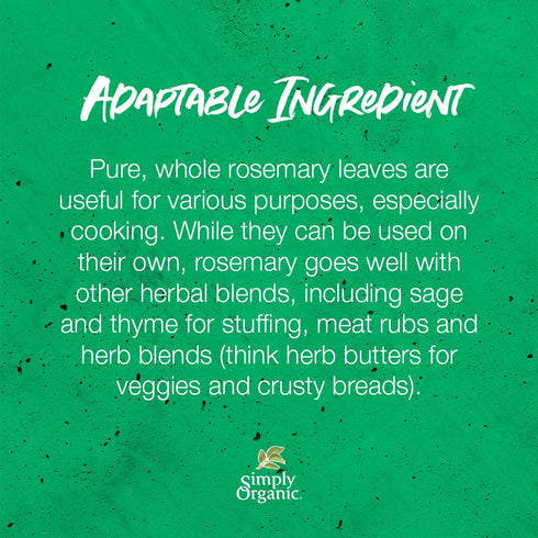1.23 (Pack 2) Simply Organic Rosemary Leaf Whole, Certified Organic, Kosher, Bottled Spices | Ounce