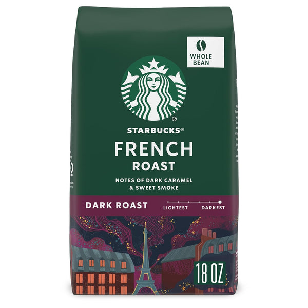 Starbucks Whole Coffee Beans, Dark Roast Hot or Iced Coffee, French Roast,