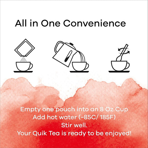 20 Count, QuikTea Instant Masala Chai Tea Latte Classic Chai latte with hearty mix of authentic chai spices, low