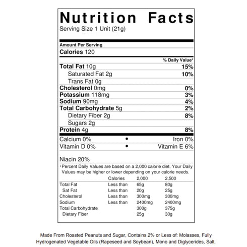 Vallary 20 Count 3/4 oz Creamy Peanut Butter Snacks: of Convenient Portions for On-the-Go Deliciousness Perfect