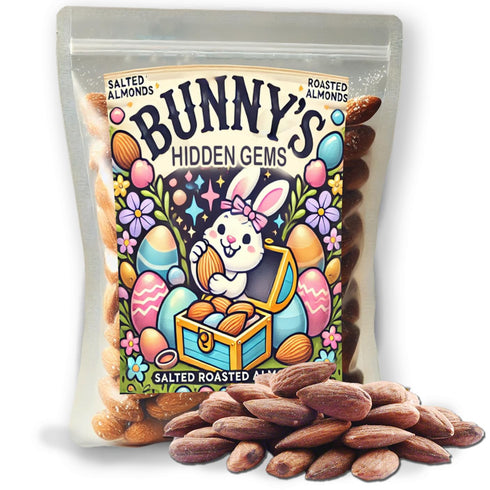 Bunnys Hidden Gems Gourmet Salted Roasted Almonds | Premium Snack Pack Perfect