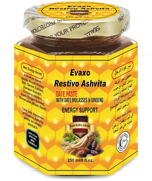SHIFA MEN ENERGY Evaxo Restivo Ashvita Date Paste Honey for Men 8 oz