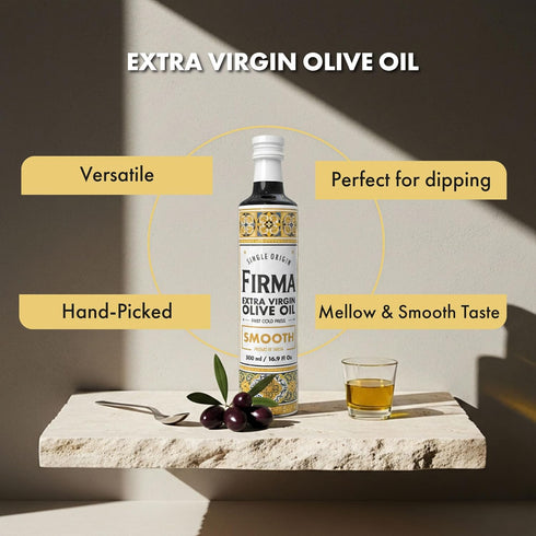 16.9 Oz Firma Smooth Cold Pressed Extra Virgin Olive Oil, Peak Harvest Cooking EVOO From Tunisia,Single Origin