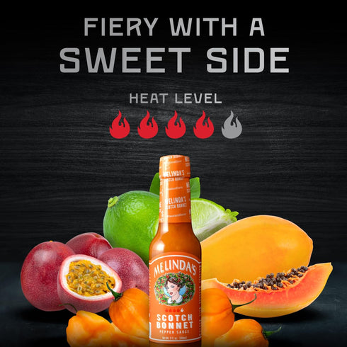 5oz, 3 Pack Melindas Scotch Bonnet Hot Sauce - Gourmet Scotch Bonnet Pepper Sauce - Made with Scotch Bonnet Peppers