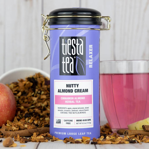50 6.2 Tiesta Tea - Nutty Almond Cream, Premium Loose Leaf, Cinnamon Almond Herbal Tea Blend, Non-Caffeinated, Make Hot