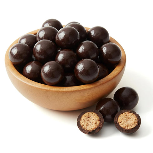 3 NY Spice Shop Dark Chocolate Espresso Malt Balls - Pound Holiday Chocolate Espresso Candy - Festive Chocolates Malted