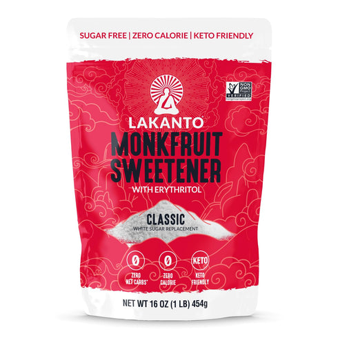 Lakanto Classic Monk Fruit Sweetener with Erythritol, Zero Calorie Sugar Substitute for Baking