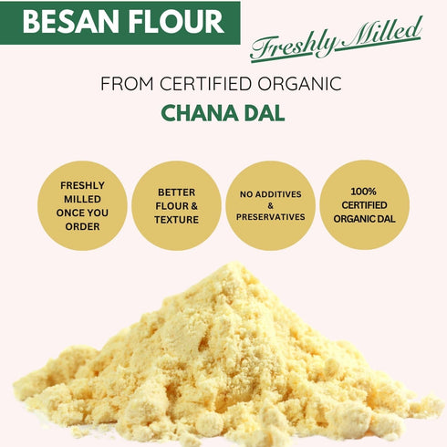 Generic 250gm Organic Chickpea Flour (Besan) High Protein, High Fiber, Gluten Free Gram Flour Low Glycemic, Plant Based