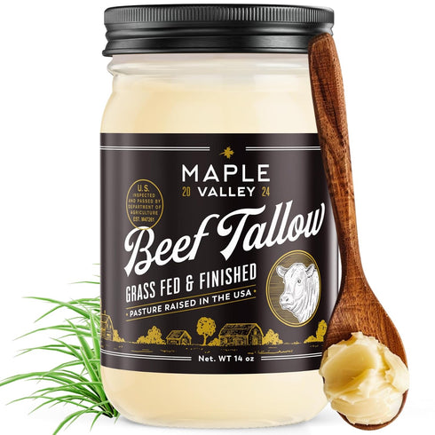 The Maple Valley Beef Tallow For Cooking | Pasture Raised 100% Grass Fed Beef Tallow