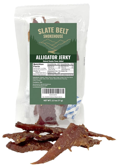 Slate Belt Smokehouse Alligator Jerky for Humans, Gator Jerky, Alligator Meat Jerky