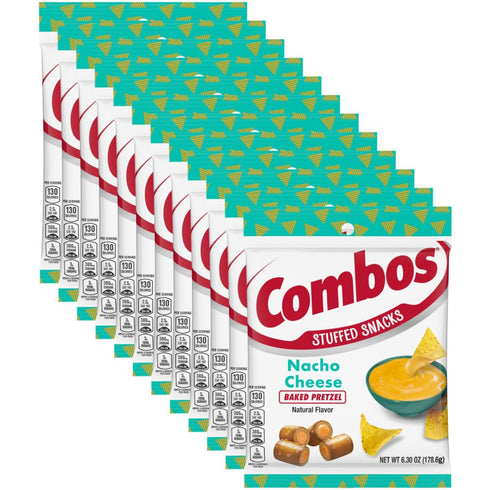 COMBOS Cheese Snacks - Nacho Cheese Snack Packs, Baked Cracker Snack, 6.3-Ounce