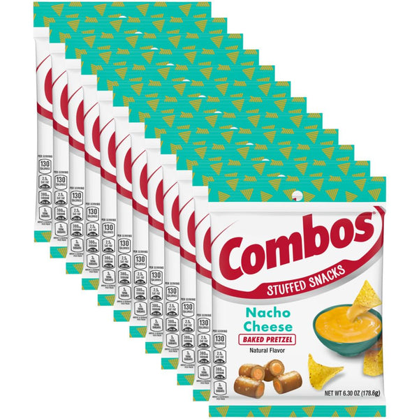 COMBOS Cheese Snacks - Nacho Cheese Snack Packs, Baked Cracker Snack, 6.3-Ounce